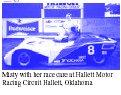 Misty with her race car at Hallett Motor Racing Circuit Hallett, Oklahoma